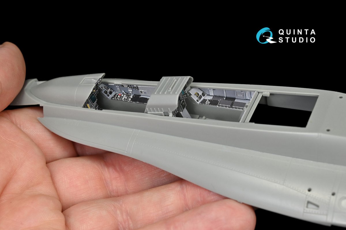 Intérieur imprimé en 3D et coloré sur papier décalcomanie Quinta Studio QD48145 F/A-18B (pour kit Kinetic) 1/48  – Bild 6