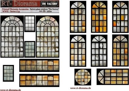 Accessoires imprimés RT-Diorama 35754 : Vitrines d’usine « L’Usine » 1/35