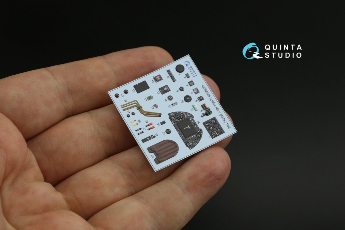 Quinta Studio QD48135 Spitfire Mk.V 3D-Printed &amp;amp; coloured Interior on decal paper (Airfix) 1/48 – zdjęcie 6