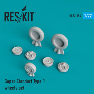 RESKIT RS72-0194 JEU DE ROUES SUPER ETENDARD TYPE 1 1/72