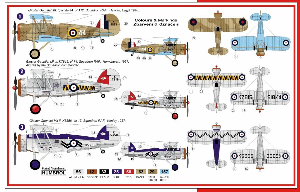 Maquette AZmodel AZ7524 Gloster Gauntlet Mk.II RAF 1/72  – Bild 2