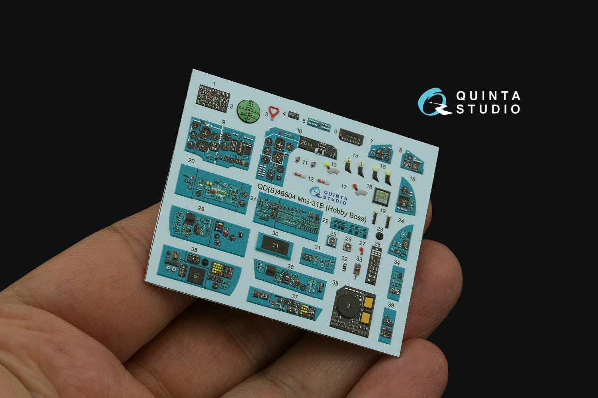 Intérieur imprimé en 3D et coloré sur papier décalcomanie Quinta Studio QD48504 MiG-31B (Hobby Boss) 1/48 – imagen 4
