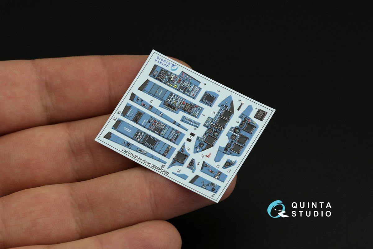 Intérieur imprimé en 3D et coloré sur papier décalcomanie Quinta Studio QDS-48320 Su-30SM (GWH) (Petite version) 1/48 – image 5