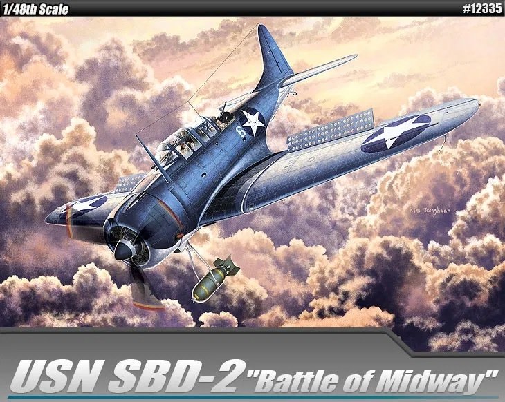 Maquette Academy 12335 SBD-2 Dauntless Bombardier en piqué « Bataille de Midway » 1/48