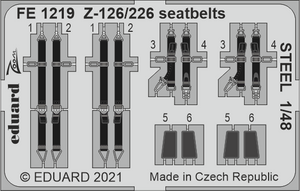 Ceintures de sécurité Eduard FE1219 Z-126/226 en acier EDUARD 1/48