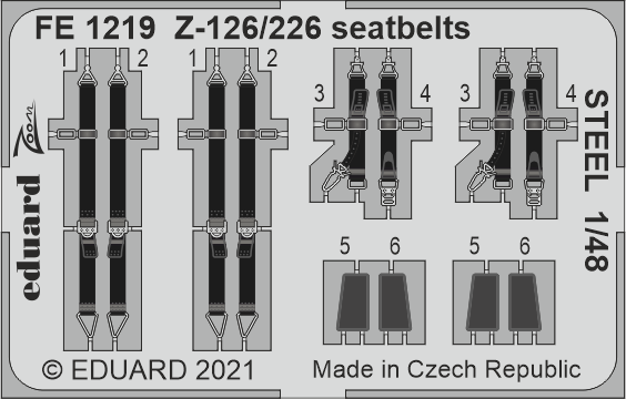 Ceintures de sécurité Eduard FE1219 Z-126/226 en acier EDUARD 1/48