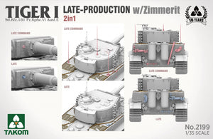 Takom 2199 Tiger I Production tardive avec zimmerit Sd.Kfz. 181 Pz.Kpfw. VIAusf. E (commande tardive/tardive) 1/35 – immagine 3