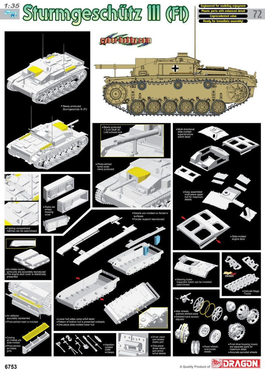 Cyber ​​​​Hobby 6753 Sturmgeschutz III FI (1/35)