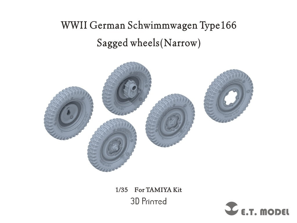 Maquette ET Model P35-135 Schwimmwagen allemand Type 166 de la Seconde Guerre mondiale, roues étroites, pour kit TAMIYA au 1/35