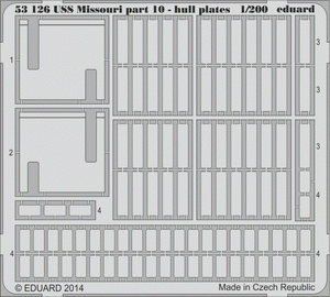 Eduard 53126 USS Missouri partie 10 - plaques de coque TRUMPETER 1/200