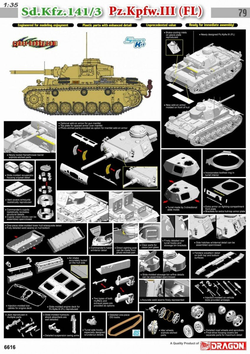 Cyber ​​​​Hobby 6616 Sd.Kfz.141/3 Pz.Kpfw.III (FL) (1/35) – image 3