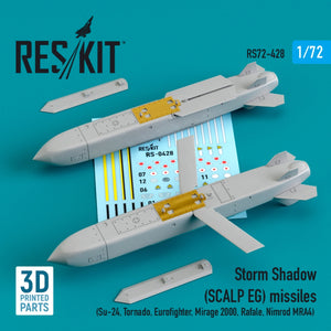 MISSILES RESKIT RS72-0428 STORM SHADOW (SCALP EG) (2 PIÈCES) (IMPRIMÉS EN 3D) 1/72