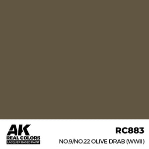 AK Interactive RC883 n° 9/n° 22 Vert olive (Seconde Guerre mondiale) 17 ml