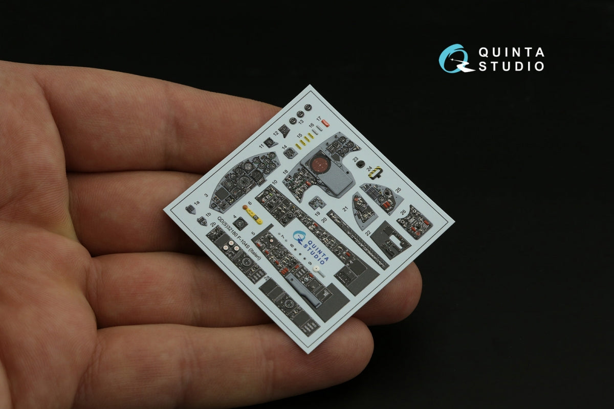 Intérieur coloré imprimé en 3D sur papier décalcomanie Quinta Studio QD32180 F-104S (Italeri) 1/32 – imagen 5