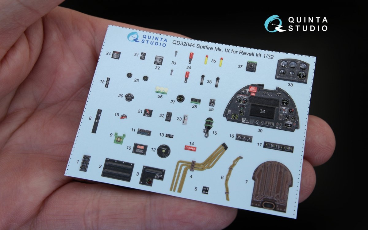 Intérieur imprimé en 3D et coloré sur papier décalcomanie pour Spitfire Mk. IX (Quinta Studio QD32044) (pour maquette Revell) au 1/32 – immagine 6