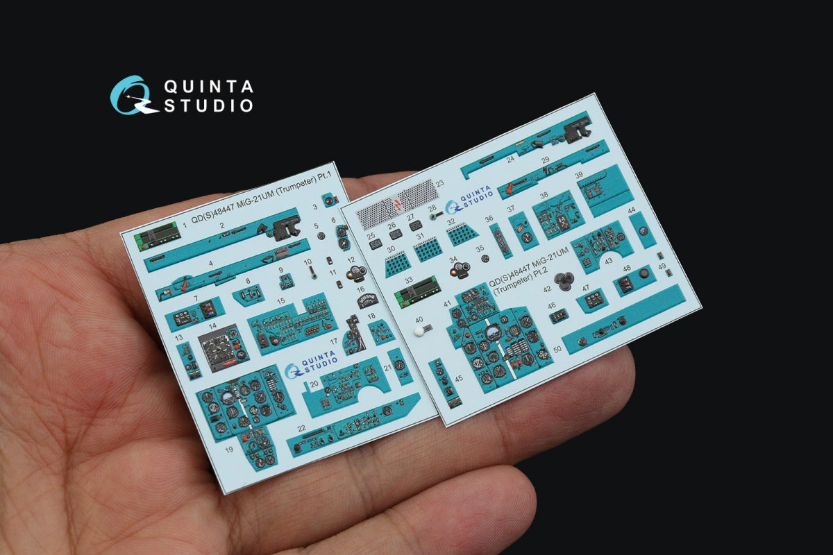 Intérieur coloré imprimé en 3D sur papier décalcomanie Quinta Studio QDS-48447 MiG-21UM (Trumpeter) (Petite version) 1/48 – immagine 3