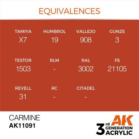 AK Interactive AK11091 CARMINE – STANDARD 17 ml – image 3