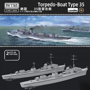 Maquette FlyHawk FH1165 Torpilleur allemand Type 35 (2 kits) 1/700