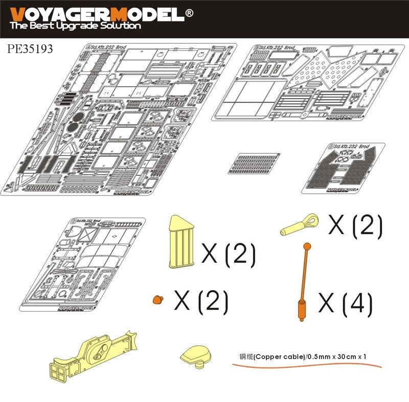Maquette Voyager PE35193 Sd.Kfz.232 8 ROD allemand de la Seconde Guerre mondiale, version initiale, pour kit TAMIYA au 1/35 – image 2