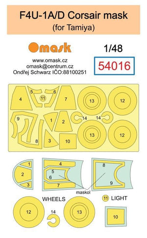 Masque Omask 54016 F4U-1A/D Corsair (pour Tamiya) 1/48