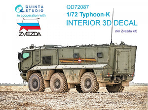 Intérieur imprimé en 3D et coloré sur papier décalcomanie Quinta Studio QD72087 Typhoon-K (Zvezda) 1/72