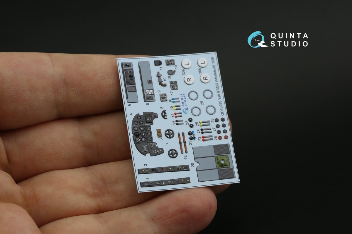 Intérieur imprimé en 3D et coloré sur papier décalcomanie Quinta Studio QD48299 Yak-9T/DD (Modelsvit) 1/48  – Bild 5