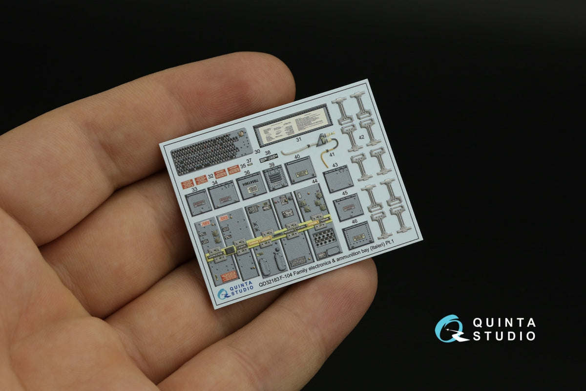 Intérieur coloré imprimé en 3D sur papier décalcomanie Quinta Studio QD32188 F-104J (Italeri) 1/32 – immagine 5