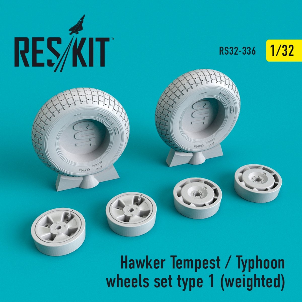 RESKIT RS32-0336 HAWKER TEMPEST / TYPHOON JEU DE ROUES TYPE 1 (LESTÉ) 1/32