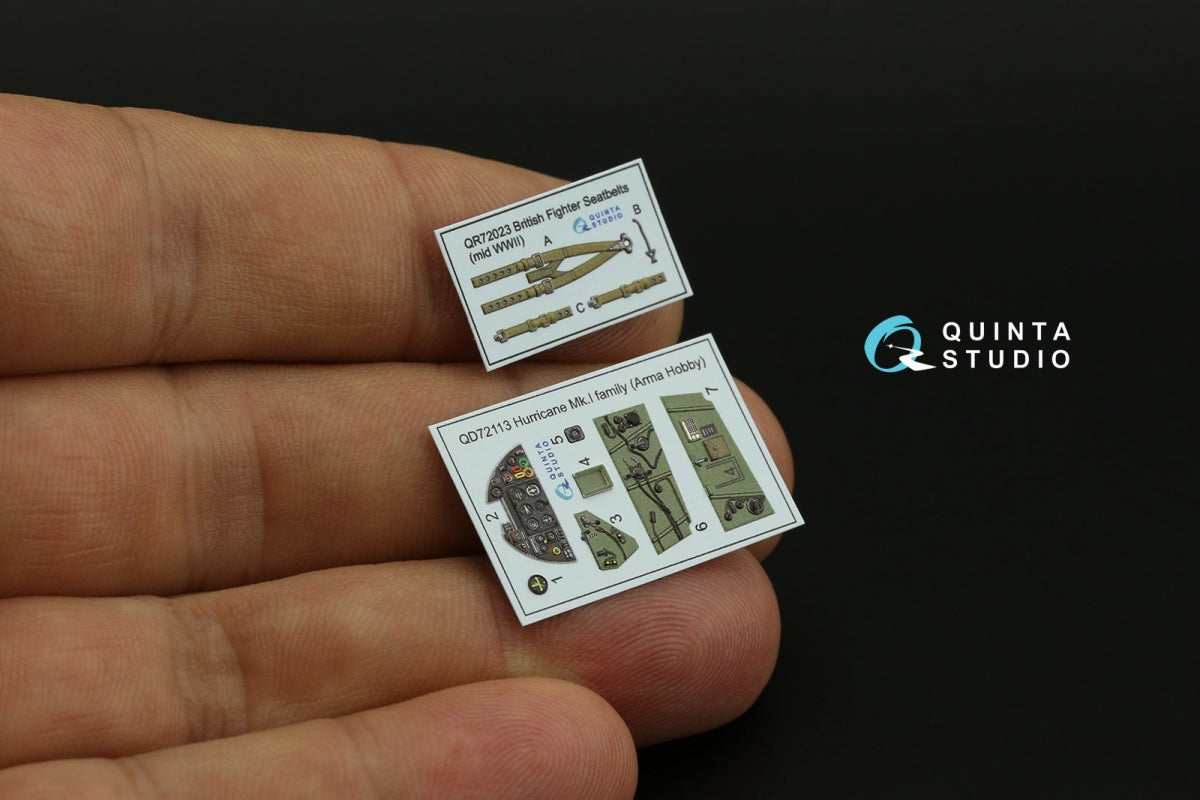 Intérieur coloré imprimé en 3D sur papier décalcomanie pour la famille Hurricane Mk.I de Quinta Studio QD72113 (Arma Hobby) à l&amp;#39;échelle 1/72 – immagine 6