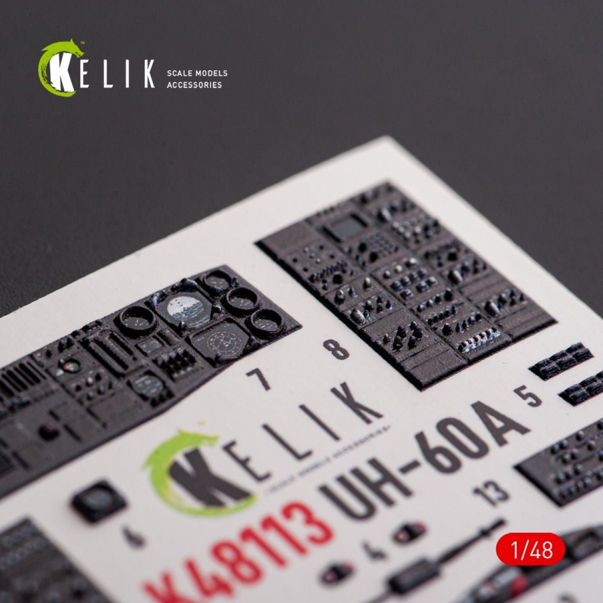 KELIK K48113 UH-60A Black Hawk - Décalcomanies 3D intérieures de type 1 pour kit ICM au 1/48 – image 7