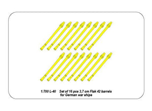 Aber 1/700L-40 Ensemble de 16 canons Flak 42 de 3,7 cm pour navires de guerre allemands 1/700 – image 5