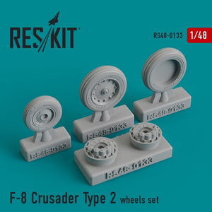 RESKIT RS48-0133 Jeu de roues F-8 Crusader Type 2 1/48
