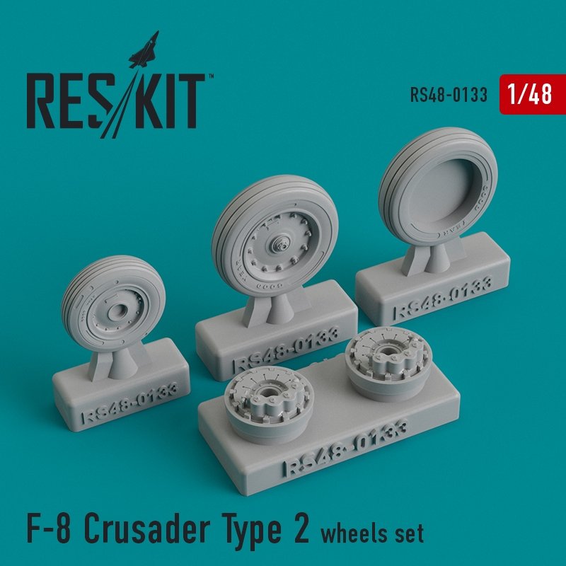 RESKIT RS48-0133 Jeu de roues F-8 Crusader Type 2 1/48