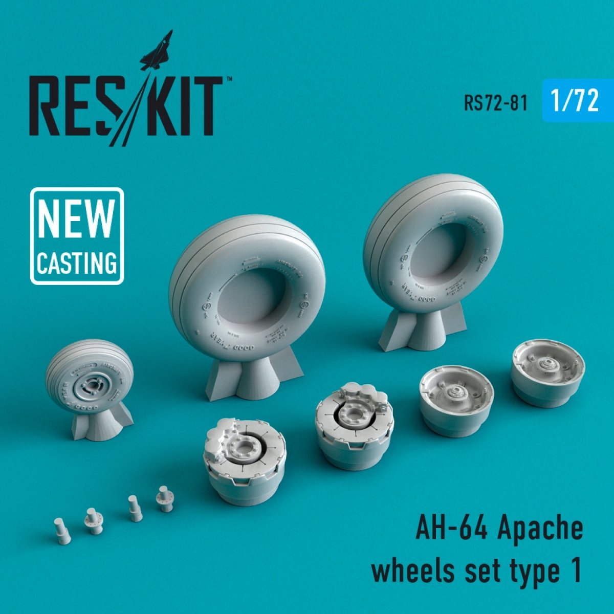 RESKIT RS72-0081 AH-64 « APACHE » JEU DE ROUES TYPE 1 1/72