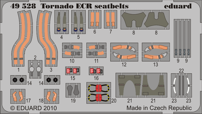 Ceintures de sécurité Eduard 49528 Tornado ECR 1/48 HOBBY BOSS