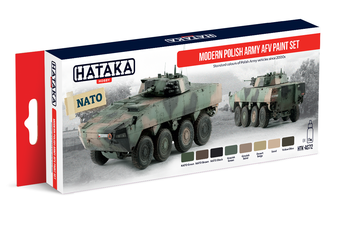 Kit de peinture Hataka HTK-AS72 pour véhicules blindés de combat modernes de l&amp;#39;armée polonaise (8 x 17 ml)