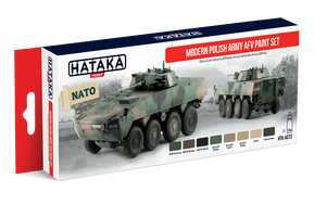 Kit de peinture Hataka HTK-AS72 pour véhicules blindés de combat modernes de l&amp;#39;armée polonaise (8 x 17 ml)