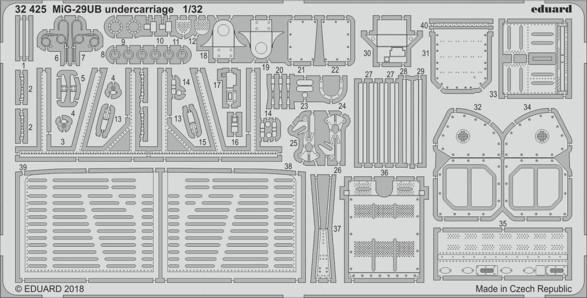 Train d'atterrissage Eduard 32425 MiG-29UB TRUMPETER 1/32