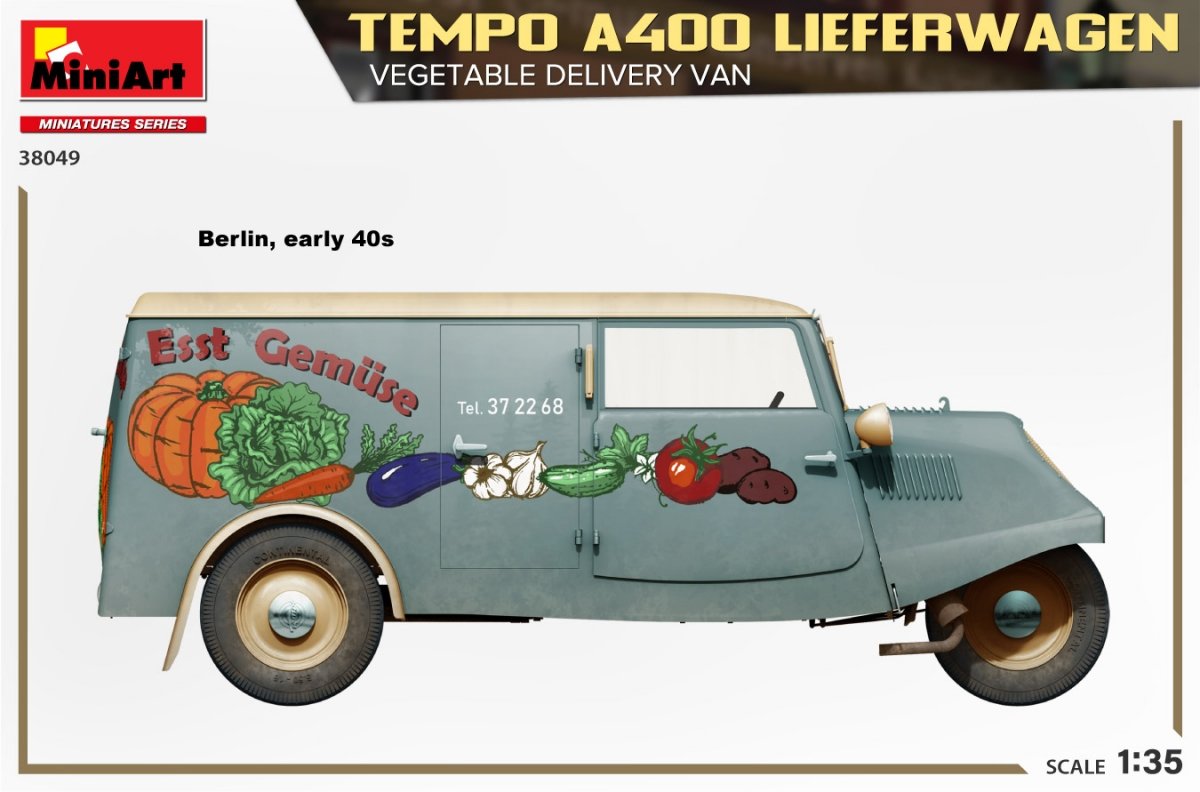 MiniArt 38049 TEMPO A400 LIEFERWAGEN. FOURgon DE LIVRAISON DE LÉGUMES 1/35 – image 3