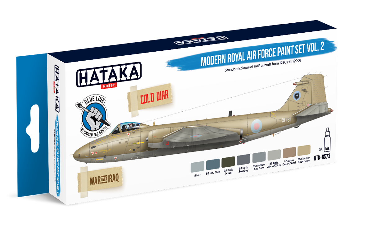 Coffret de peinture Hataka HTK-BS73 Modern Royal Air Force vol. 2 (8x17ml)