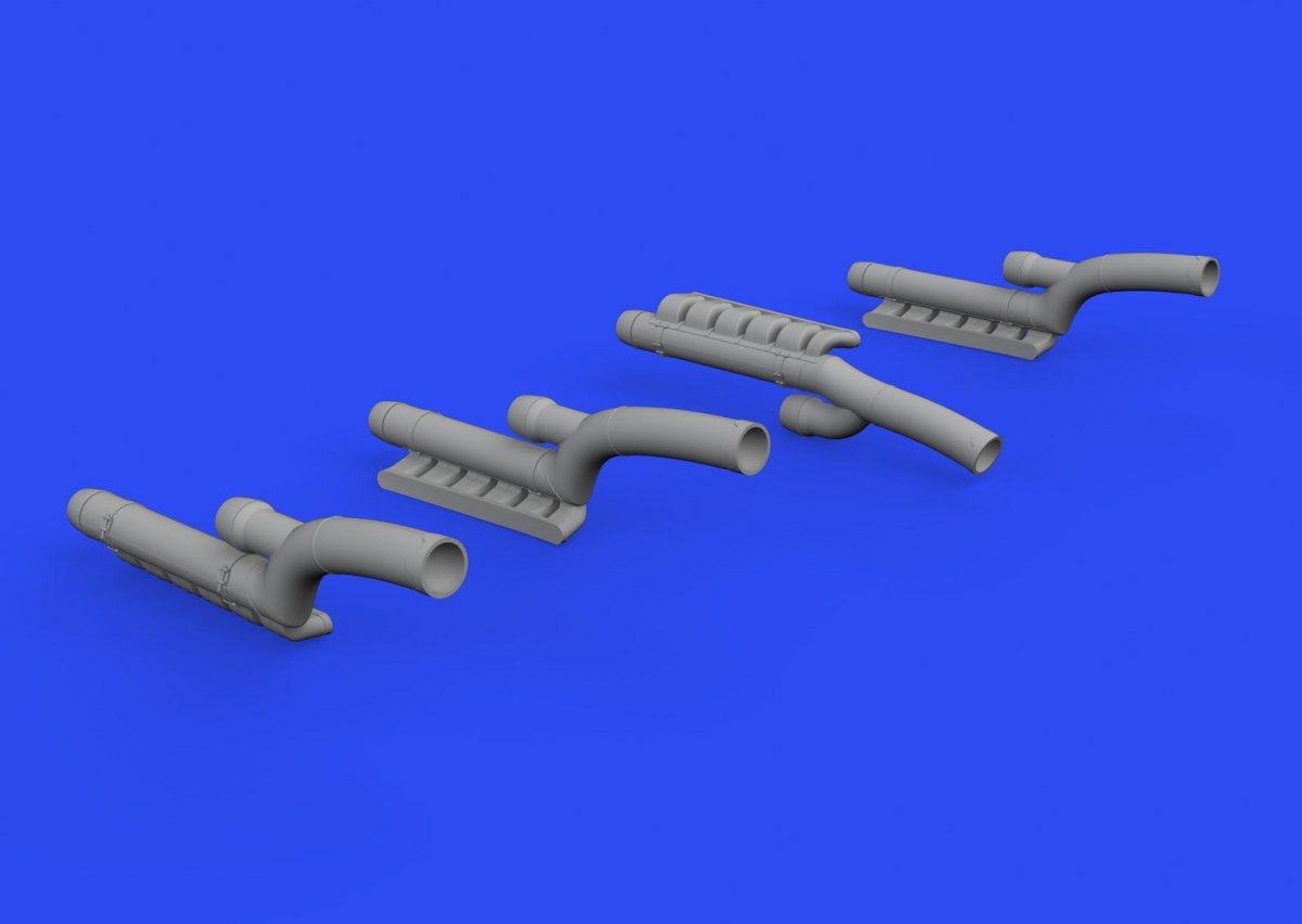 Cheminées d&amp;#39;échappement Eduard 648606 pour Bf 110G-4 au 1/48 – Bild 2