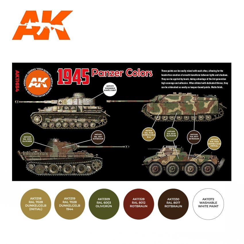 AK Interactive AK11654 3G 1945 PANZER COLORS 6x17 ml – zdjęcie 2