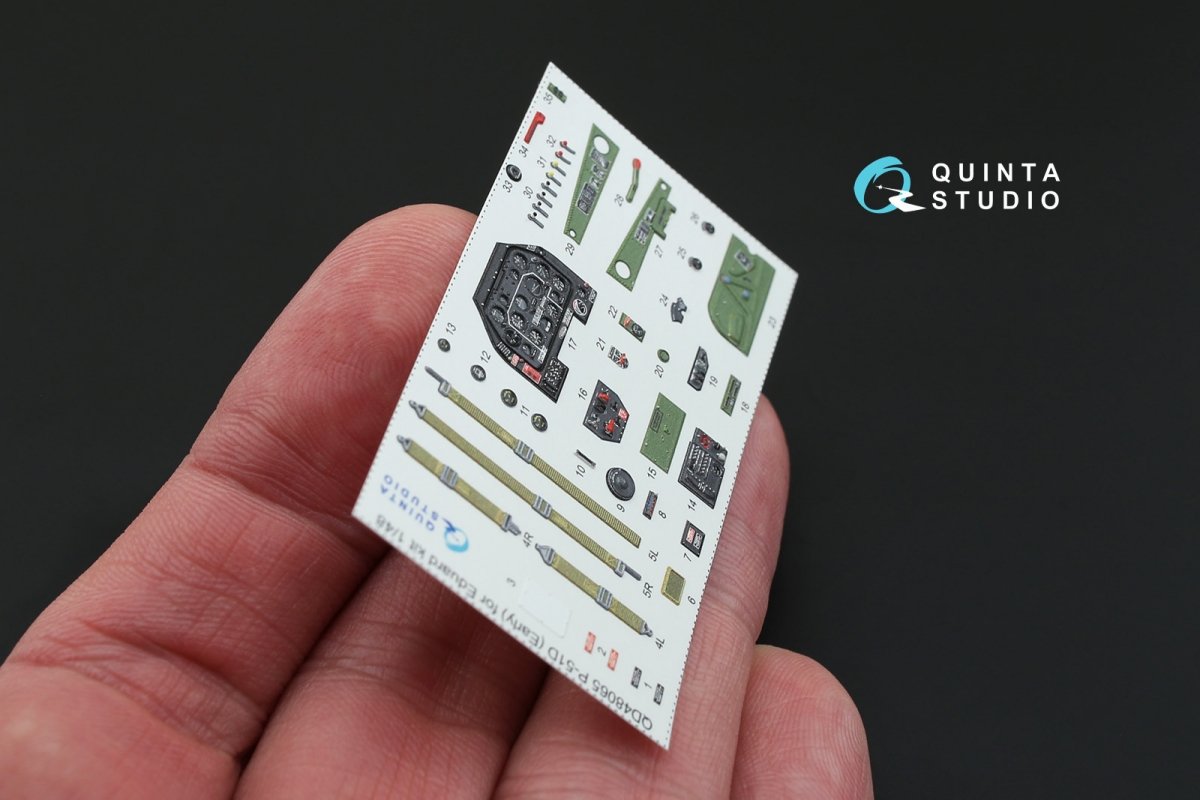 Intérieur imprimé en 3D et coloré sur papier décalcomanie Quinta Studio QD48065 P-51D (première version) (pour kit Eduard) 1/48  – image 3