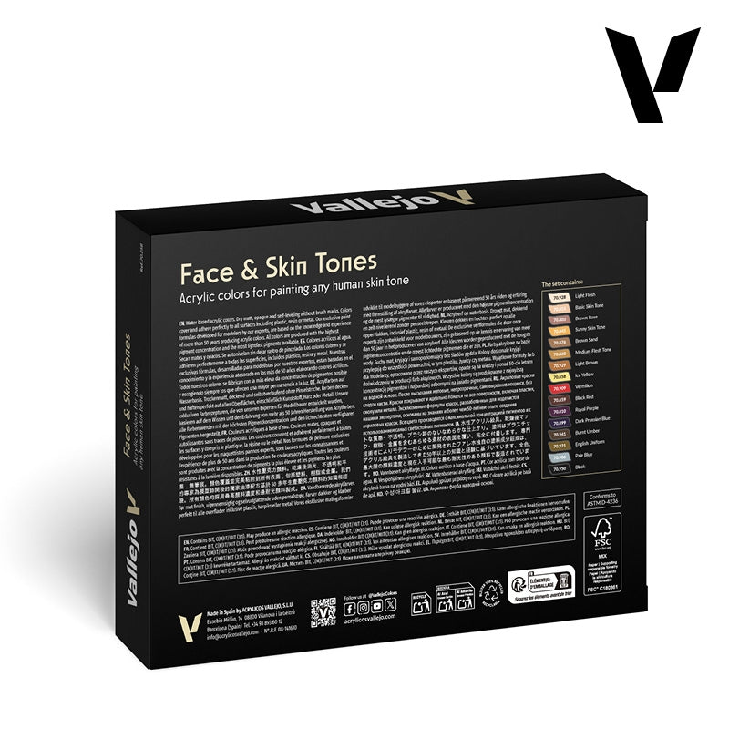 Vallejo 70258 Face &amp;amp; Skin Tones 16x18ml – zdjęcie 4