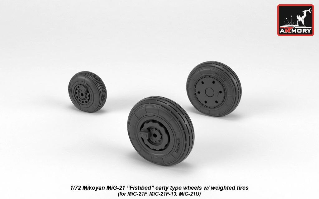 Armory Models AW72048 Roues Fishbed pour Mikoyan MiG-21 avec pneus lestés, échelle 1/72 (début de la production) – image 3