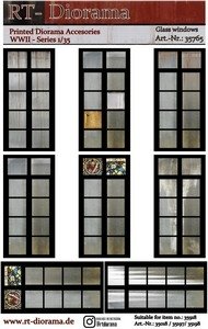 Accessoires imprimés RT-Diorama 35765 : Vitres 1/35