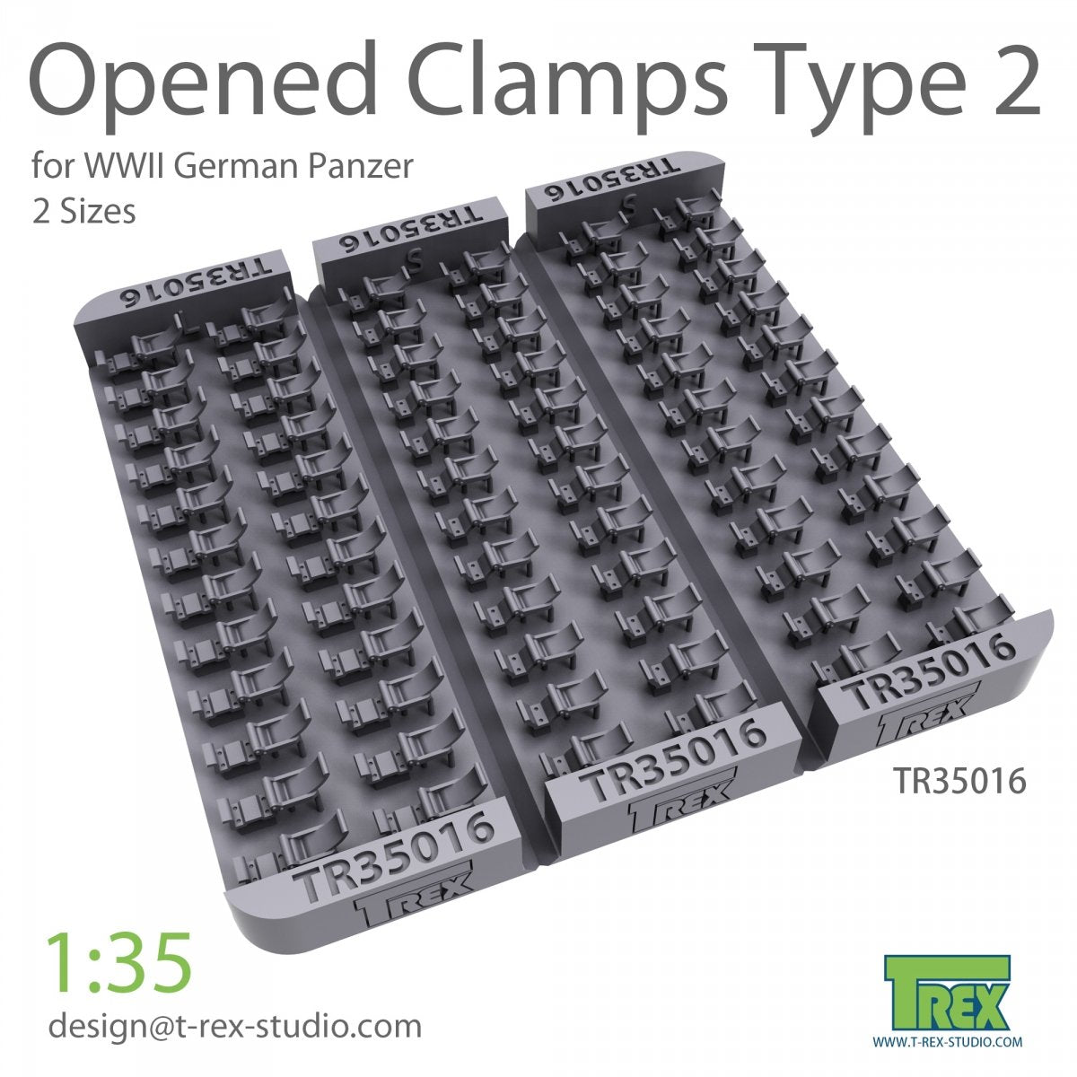 Pinces ouvertes T-Rex Studio TR35016 pour char allemand Panzer Type 2 au 1/35