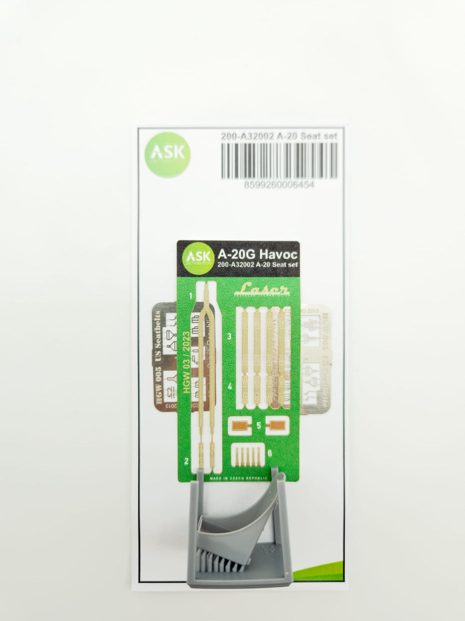 Art Scale Kit A32002 A-20 Havoc - Seat Set - Early Type with Textile Seat Belts and PE Belt Buckles 1/32 – Bild 2