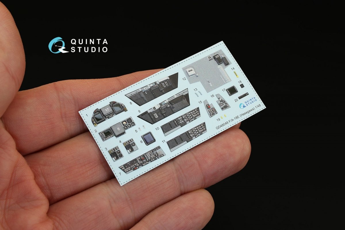 Intérieur imprimé en 3D et coloré sur papier décalcomanie Quinta Studio QD48049 F/A-18E (pour maquette Hasegawa) 1/48 – imagen 7