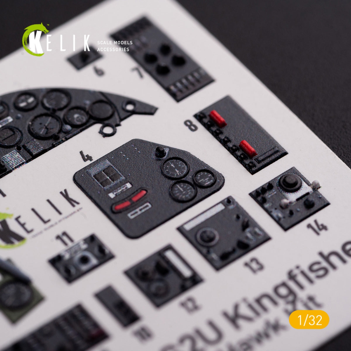 KELIK K32018 OS2U Kingfisher - Interior 3D Decal for Kitty Hawk/Zimi models kit 1/32 – zdjęcie 7